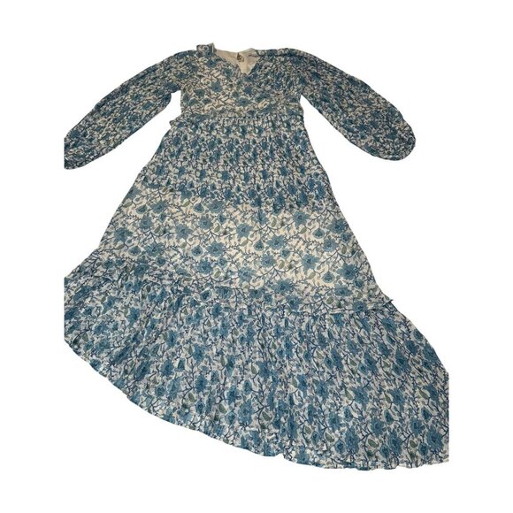 TopShop Women's V-Neck Pleated Assymetrical Hemline Maxi Dress Size 12 - Picture 8 of 16